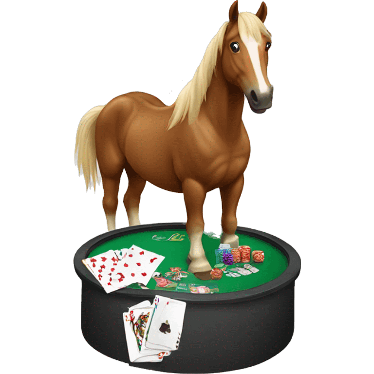 Horse playing poker emoji