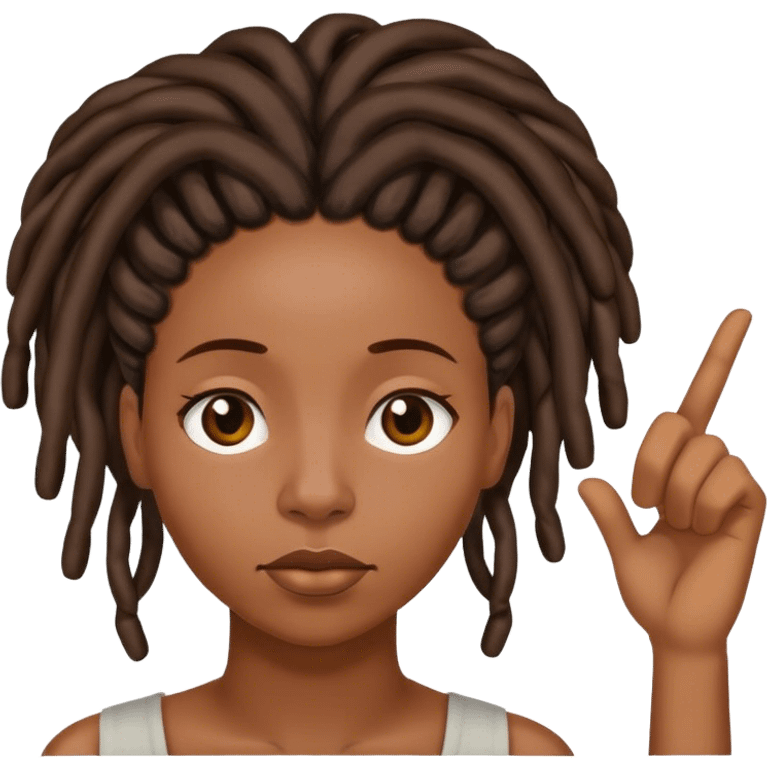 Black woman with locs thinking emoji