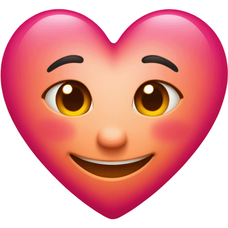 A heart that smiles, surrounded by a beautiful pink, red, and orange glow. emoji