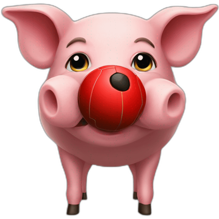 pig with red football cska sofia shirt emoji