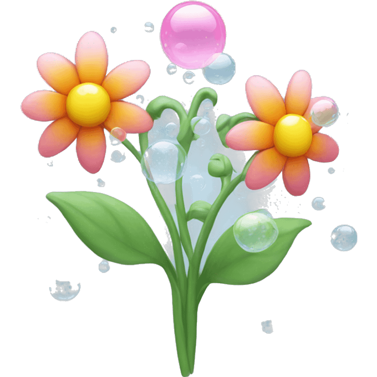 Flowers with bubbles  emoji