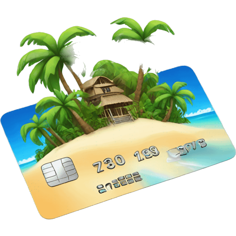 tropical island credit card emoji