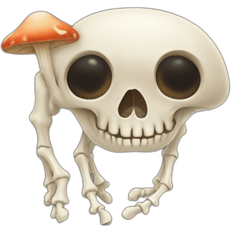 cat skeleton mushroom emoji