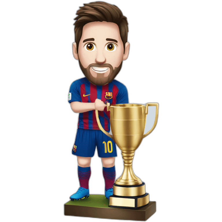 Messi with trophy emoji