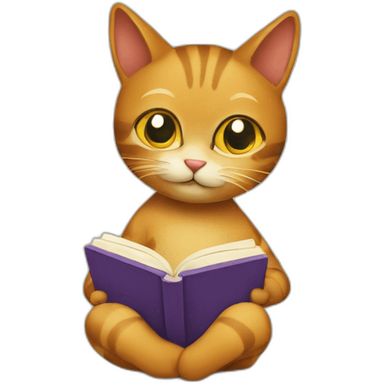 Cat reading a book emoji