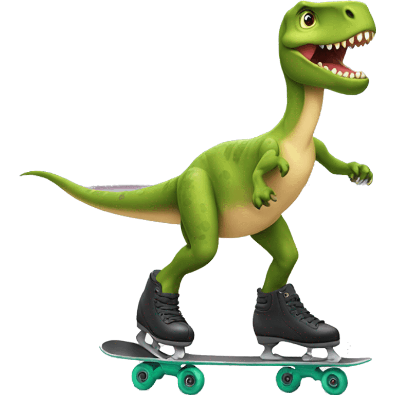 Skating dinosaur  emoji