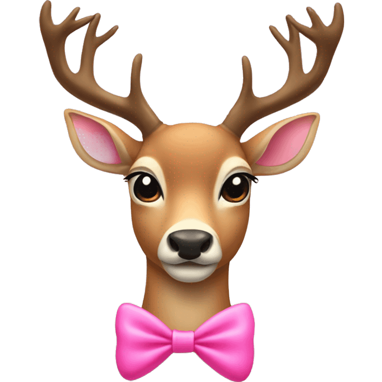 deer with a pink bow emoji