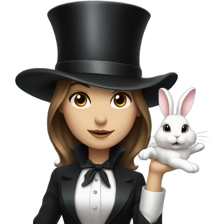 female Magician pulling rabbit out of hat emoji