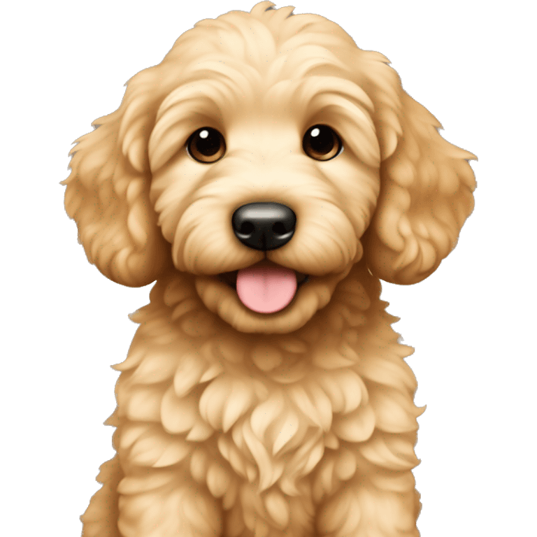 Cute golden doodle puppy named Bruno emoji