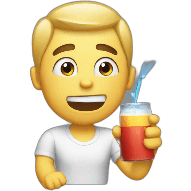 Idiot drinking energizer emoji