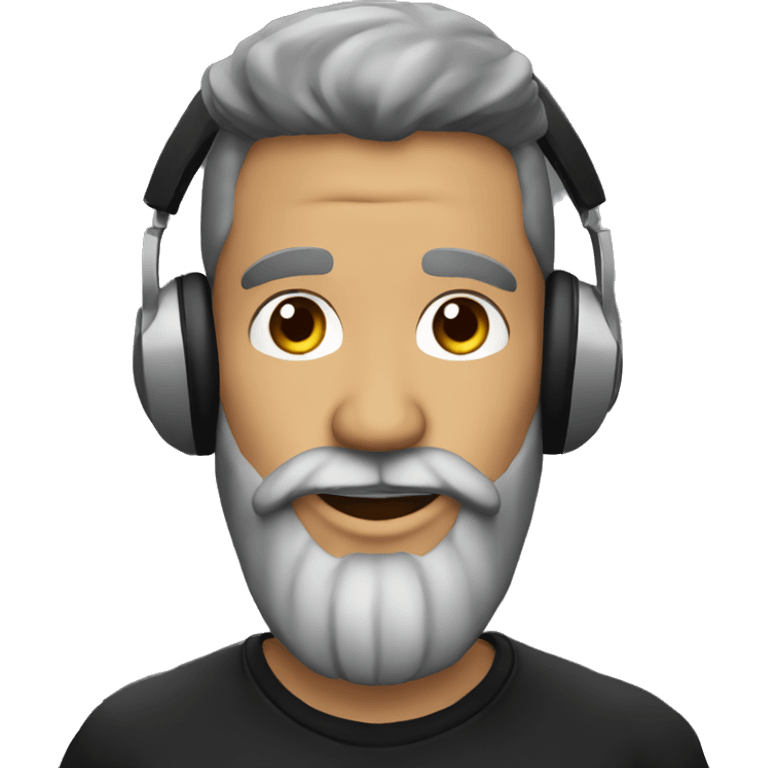 DJ sin pelo y con barba  emoji