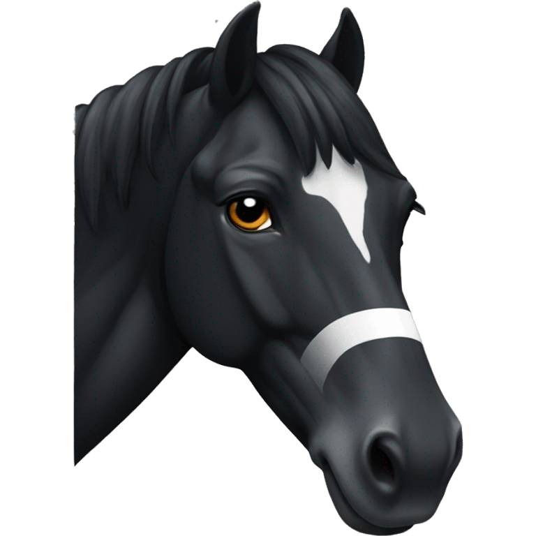 Black horse with a white stripe on his face emoji