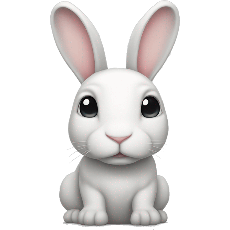 white bunny with floppy ears and a light gray butt  emoji