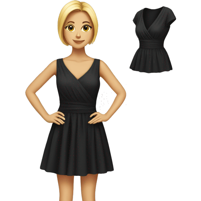 a black dress with a measuring tape wrapped around it emoji