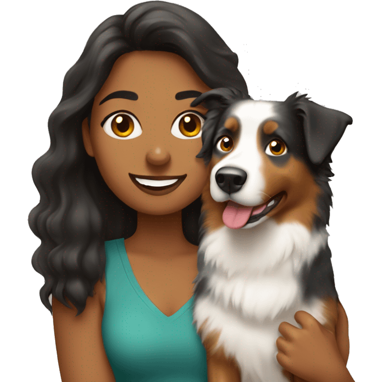 Woman with Australian shepherd emoji