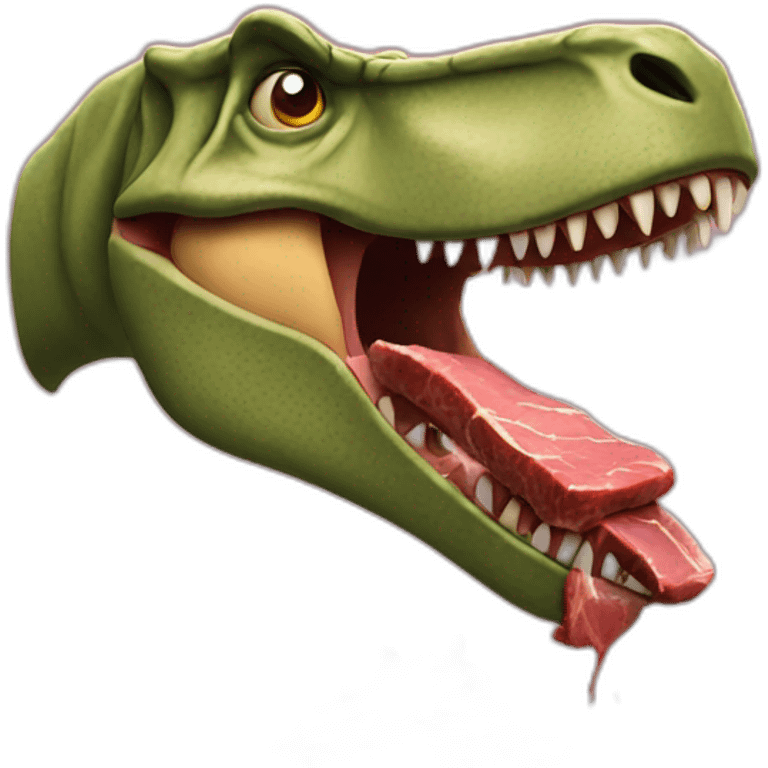 Trex eating meat emoji