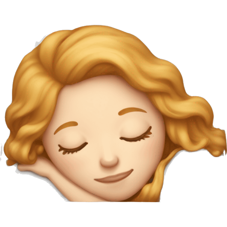 Strawberry Blonde girl sleeping on a pillow emoji