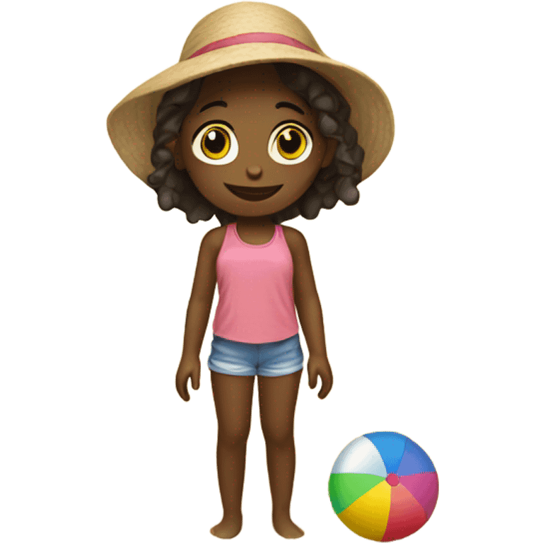 a kid girl on the beach emoji