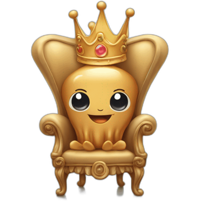 Hd baby peanut butter jellyfish cute sitting on throne with crown emoji