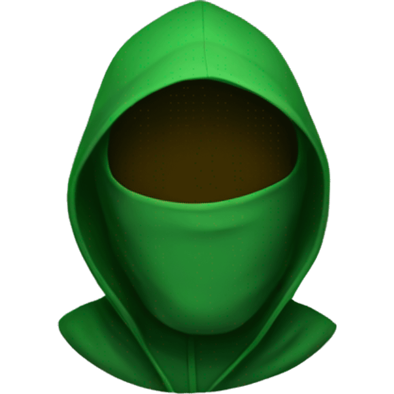 green hood without face emoji