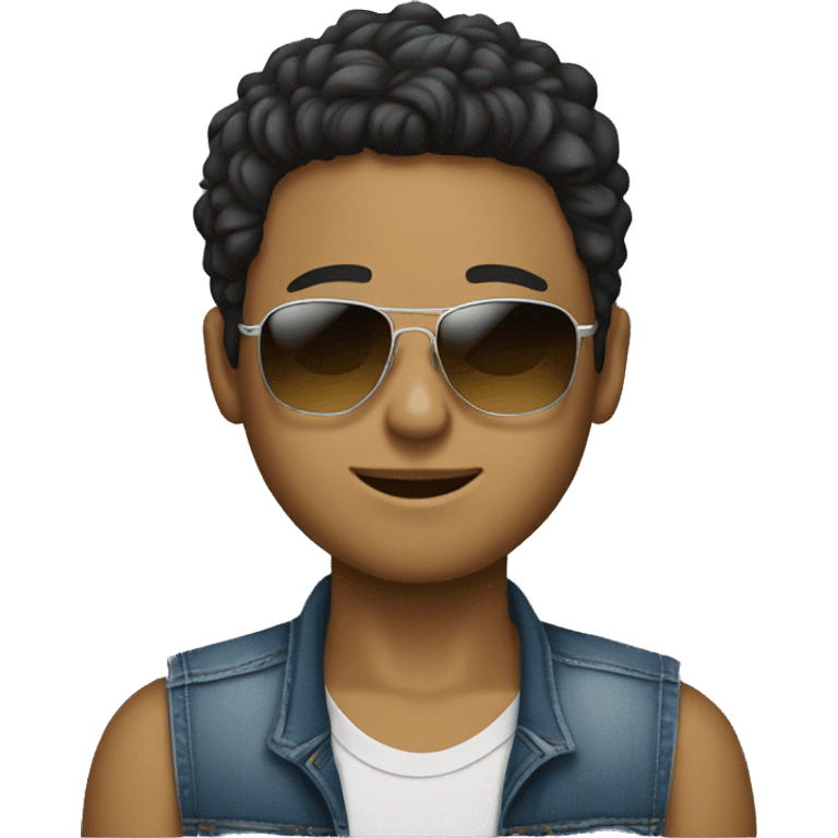 Boy who wear baggy jeans, debardeur and sunglasses emoji