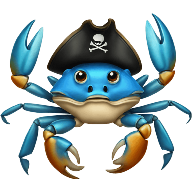 Blue Crab wearing pirate hat emoji