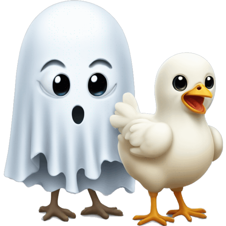 Ghost and baby chicken  emoji