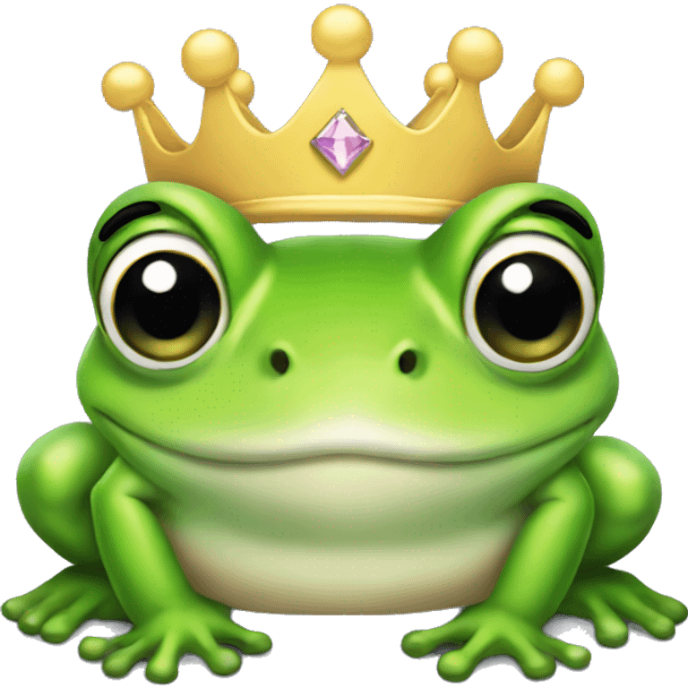 Frog wearing a princess crown  emoji