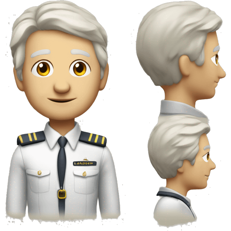 Older Pilot with whte hair and name tag "John C" emoji