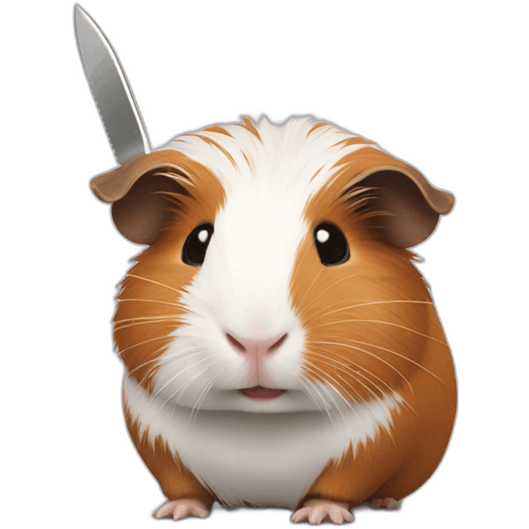 guinea pig with a kitchen knife emoji