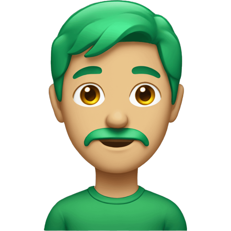 man with only a mouth on his face with green hair emoji