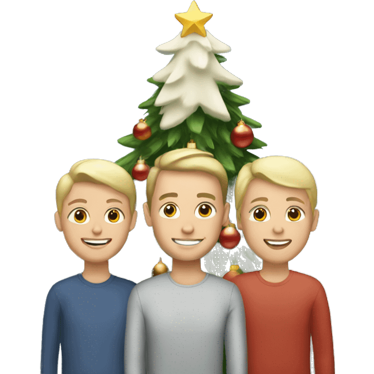 White Family in front of the Christmas tree  emoji