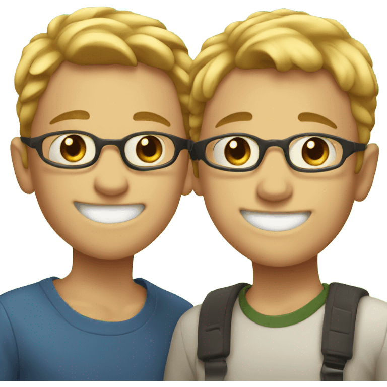 two boys smiling together emoji