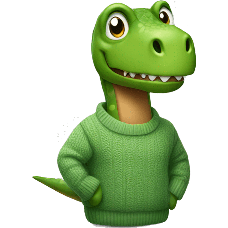 Dinosaur wearing a sweater  emoji