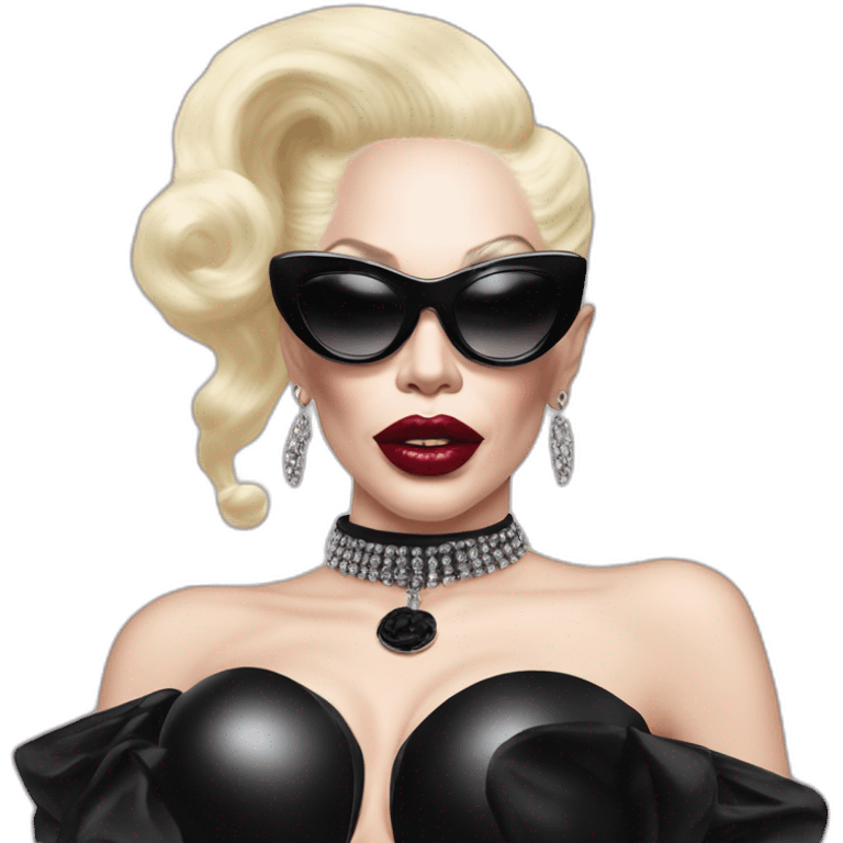 Amanda lepore wearing balenciaga black emoji