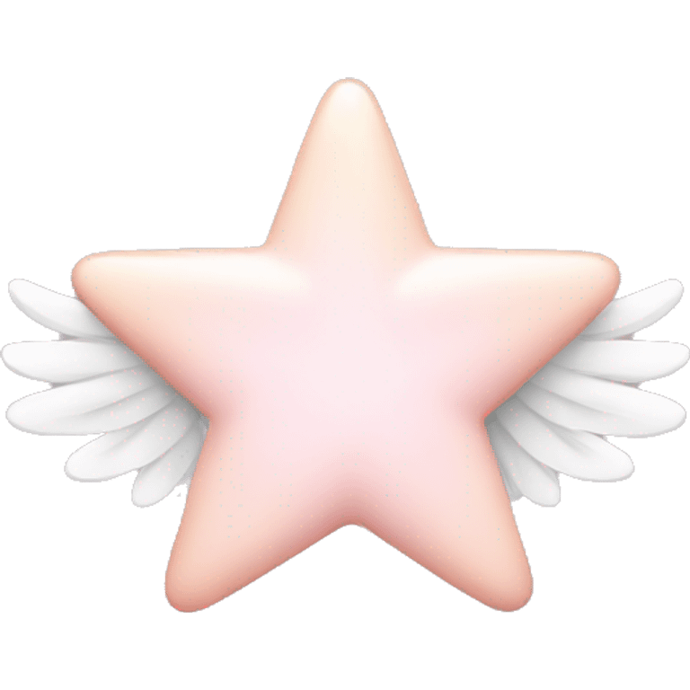 Light pink star with white angel wings emoji