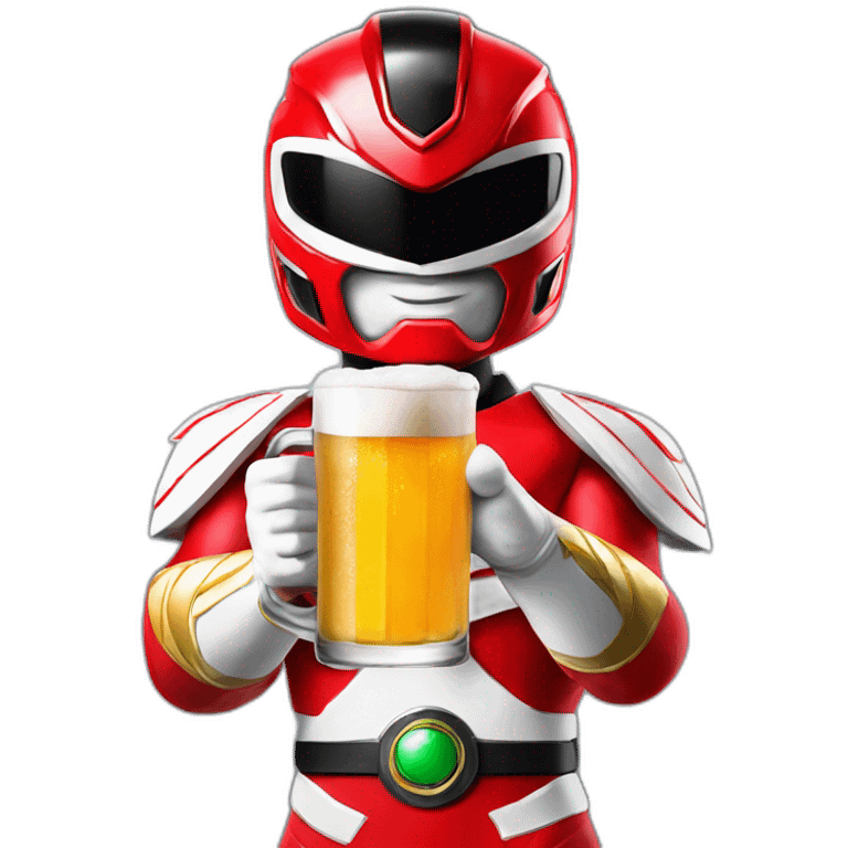 power ranger mighty morphin red drinking beer emoji