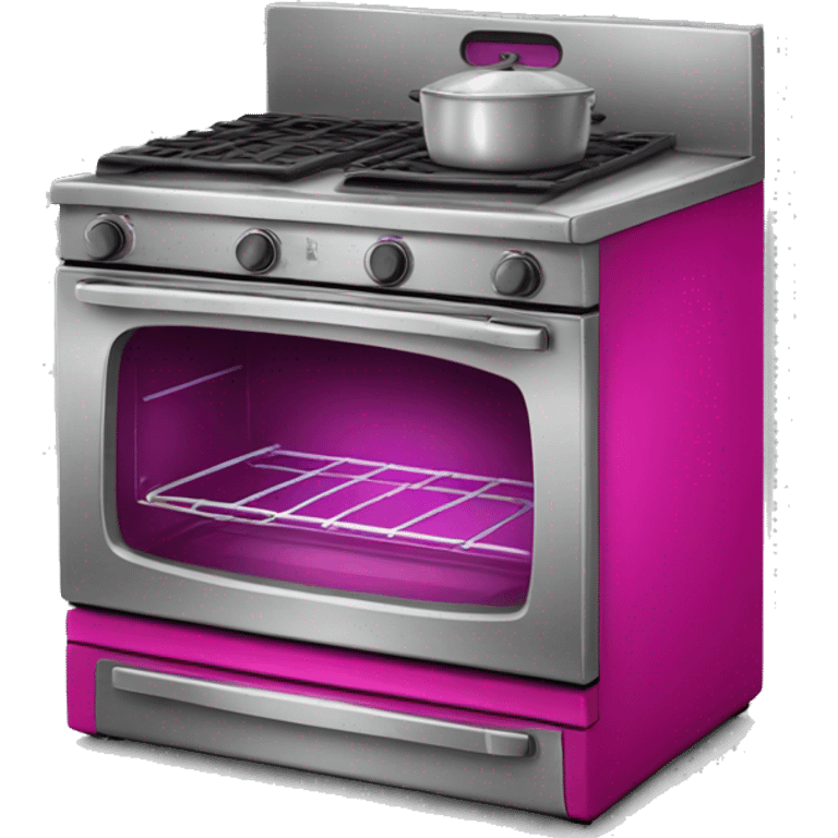 Realistic fuschia oven isolated.  emoji