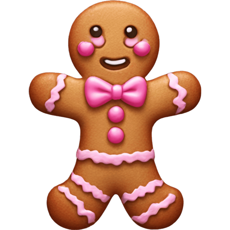 Cute pink gingerbread man  emoji