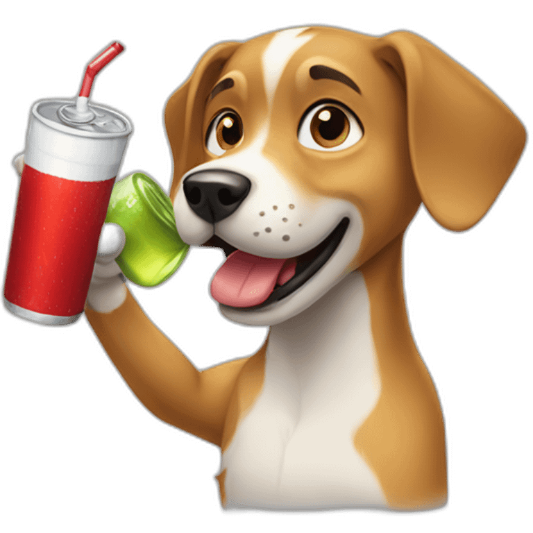 Dog who drink coca emoji