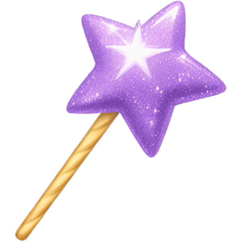 Sparkly lilac magic star wand emoji