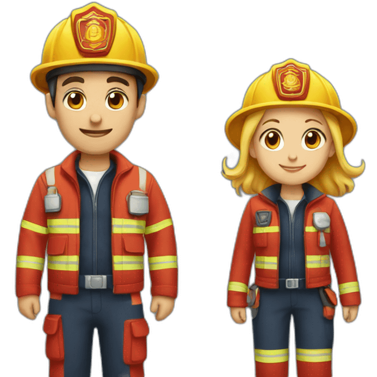 Fireman and waterwoman  emoji