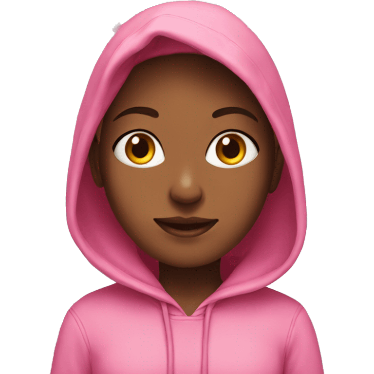 A girl wearing pink hoodie  emoji