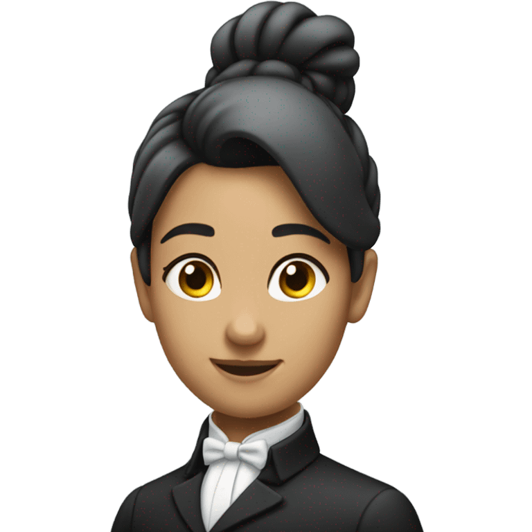 female butler with hair in ponytail emoji