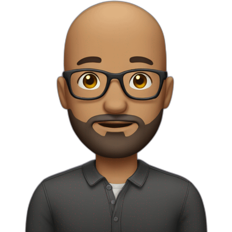 bald man with  three-day beard and glasses emoji