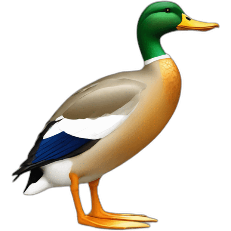 fancy mallard drinking big glas of white wine emoji