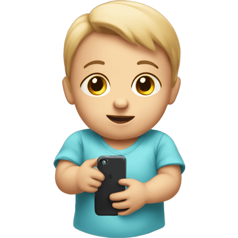 a baby with smartphone in its hands emoji