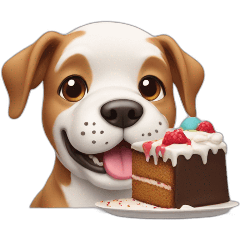 dog eating cake emoji