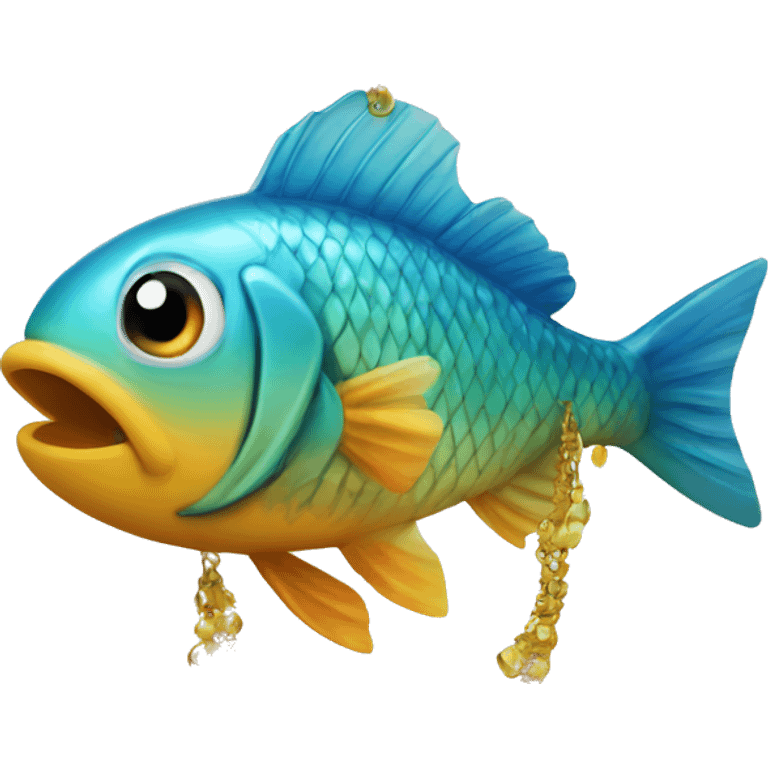 fish with a plastic necklace emoji