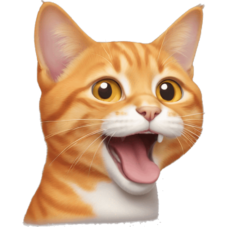 Orange cat sticking tongue out emoji